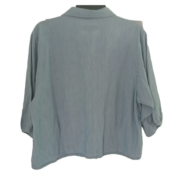 Classic Blues by Wrangler 100% Cotton Top Women's Large Blue Denim Zip Up - Picture 6 of 14